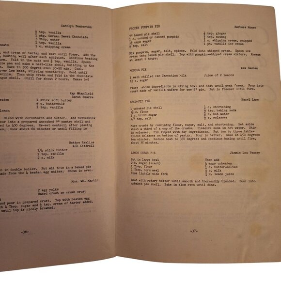 1962 Crievewood Methodist Church Nashville Cook Book Blue Couldron Pot Womens - Picture 5 of 8